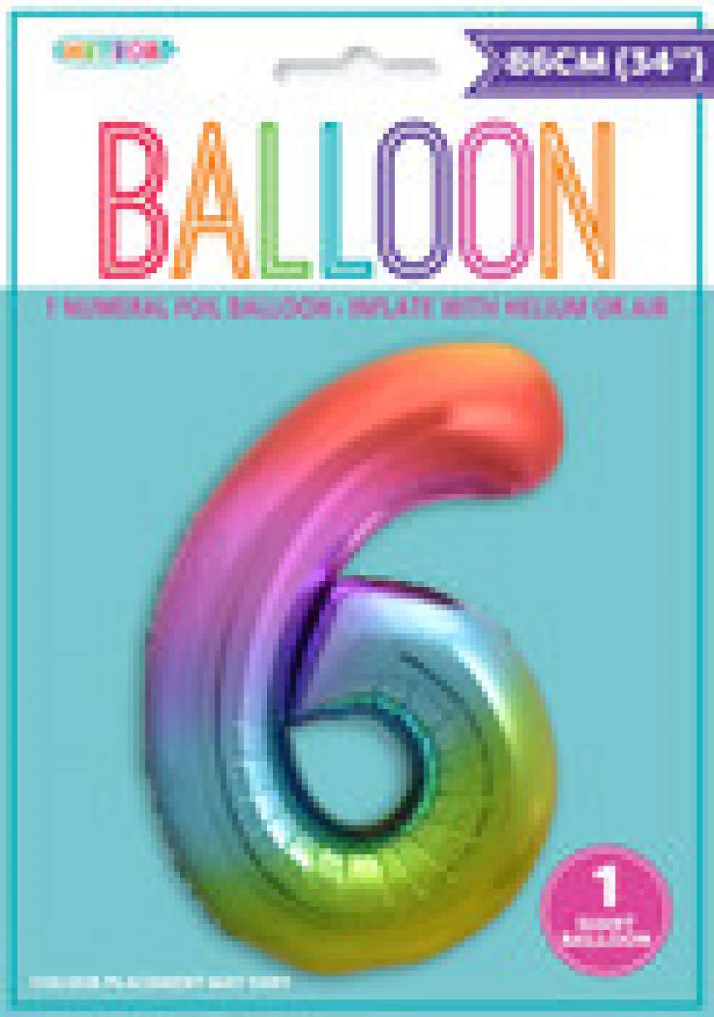 View Foil Balloon 34" Rainbow Jumbo NO 6