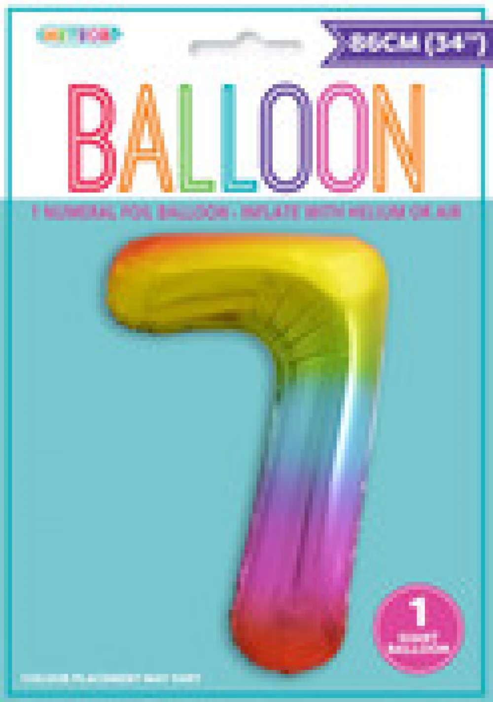 View Foil Balloon 34" Rainbow Jumbo NO 7