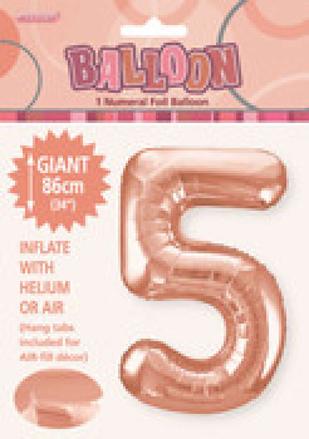 View Foil Balloon 34" Rose Gold Jumbo NO 5