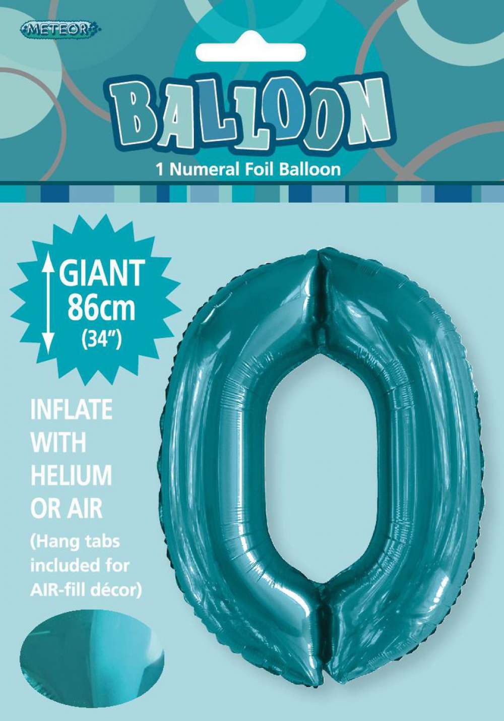 View Foil Balloon 34" Teal Jumbo NO 0