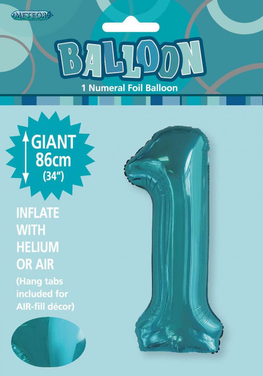 View Foil Balloon 34" Teal Jumbo NO 1