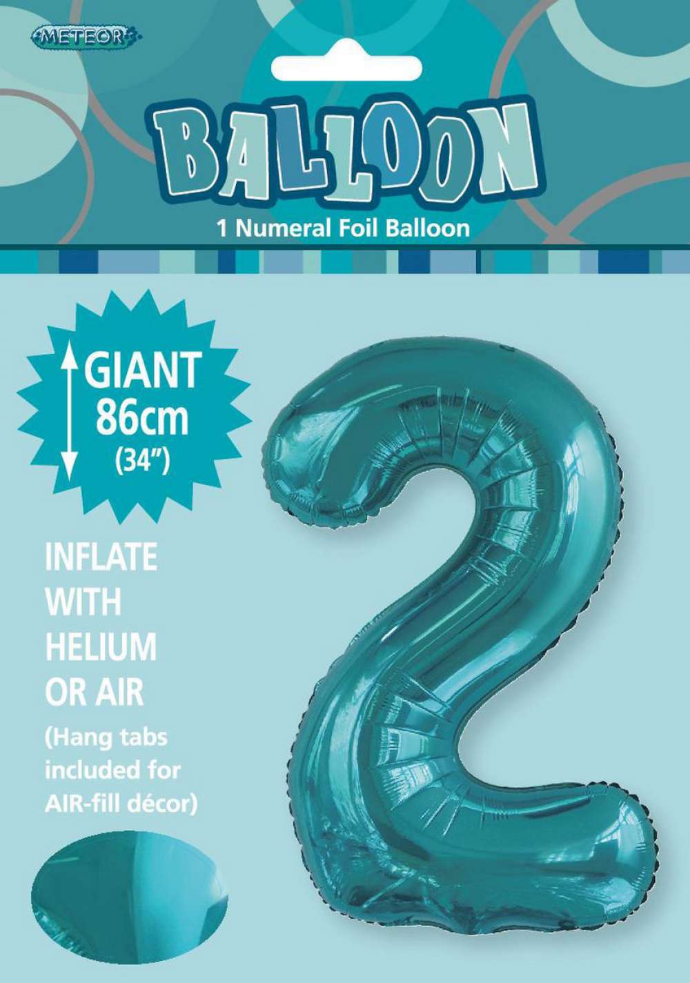 View Foil Balloon 34" Teal Jumbo NO 2