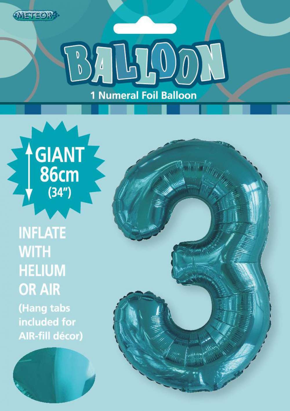 View Foil Balloon 34" Teal Jumbo NO 3