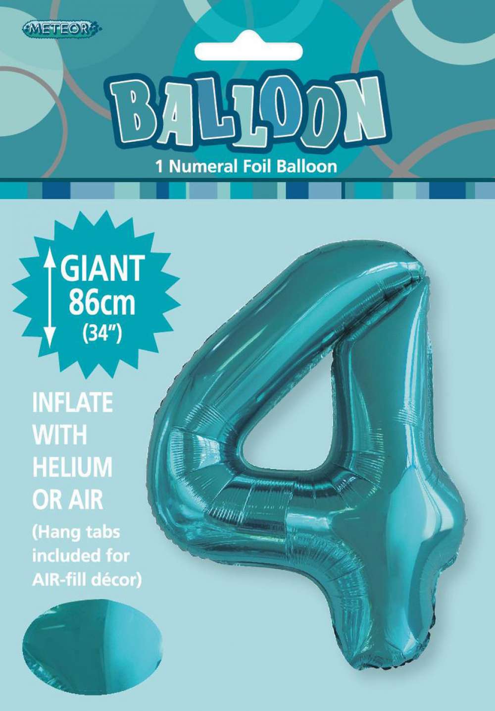 View Foil Balloon 34" Teal Jumbo NO 4