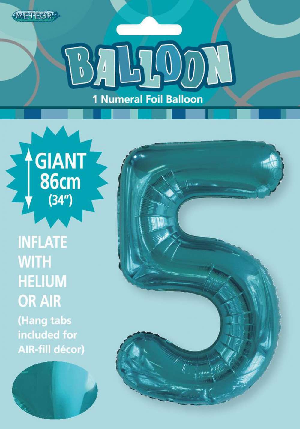 View Foil Balloon 34" Teal Jumbo NO 5