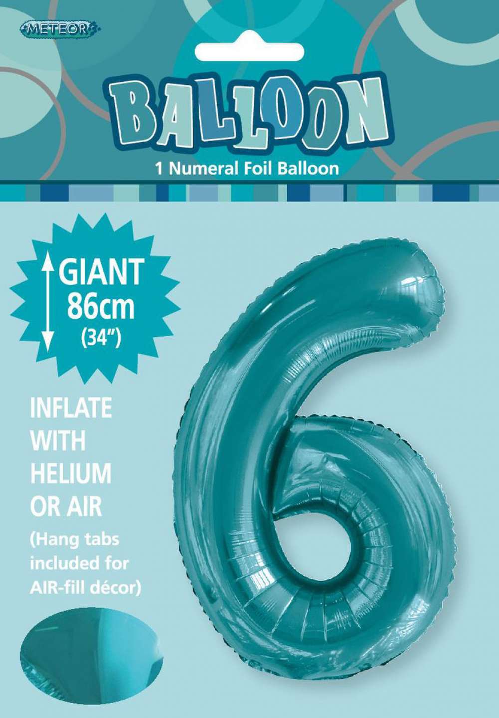 View Foil Balloon 34" Teal Jumbo NO 6