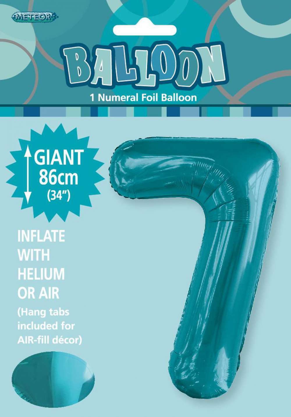 View Foil Balloon 34" Teal Jumbo NO 7