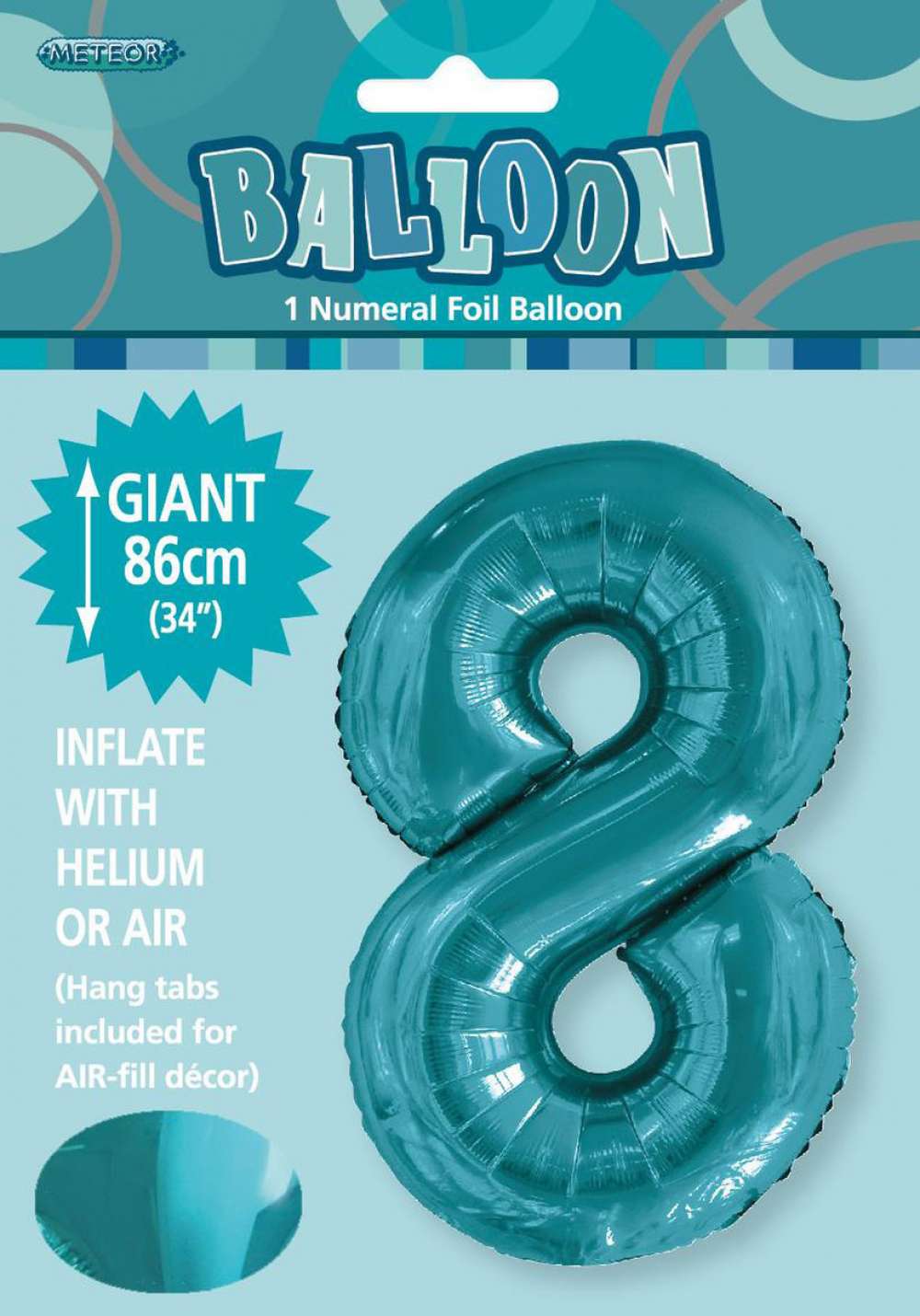 View Foil Balloon 34" Teal Jumbo NO 8